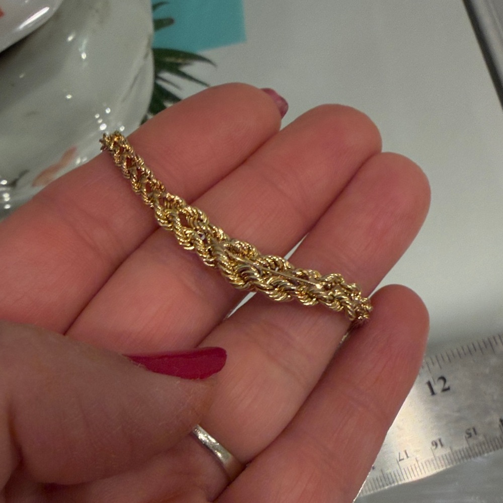 Solid 14K Gold Necklace w/Natural Round Diamonds. 10.98 Grams - Picture 15 of 15